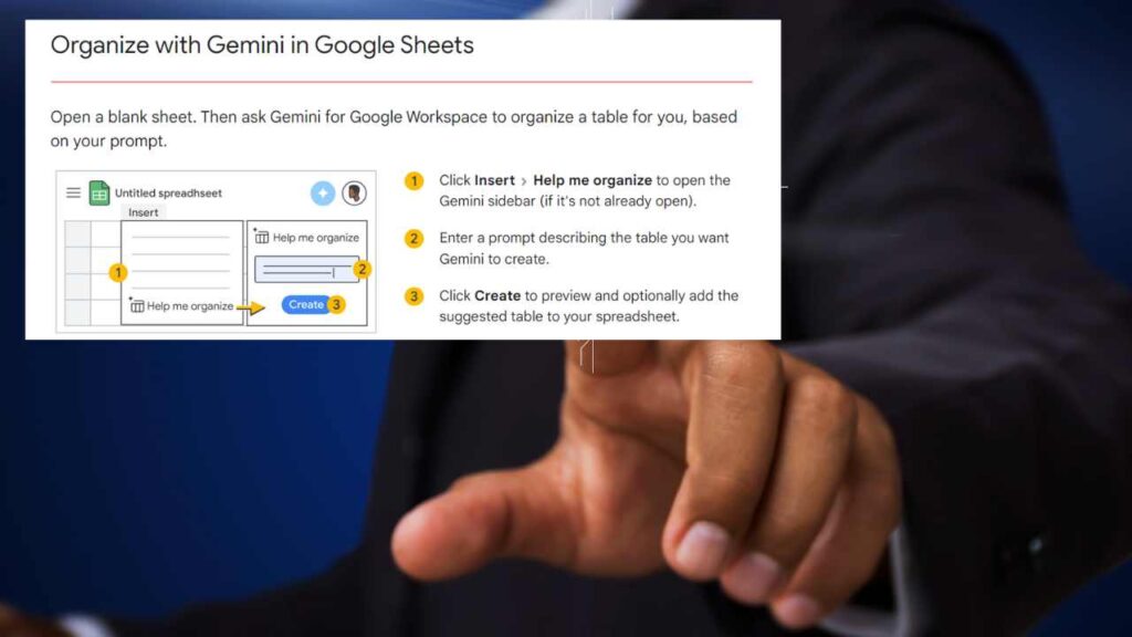 Organizing Gemini in Google Sheets