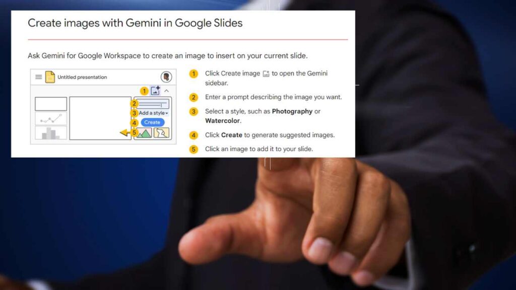 Create images with Gemini in Google Slides